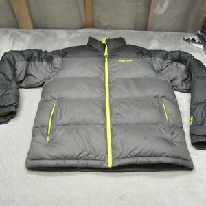 Marmot Down Jacket Mens Large Grey 700 Fill Insulated Winter Pack Thick Puffer